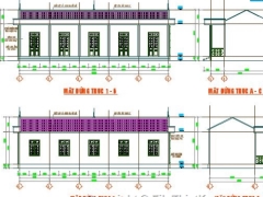 [DWG] Bản vẽ nhà lớp học mầm non 6.5x16.5m ( kiến trúc, kết cấu)
